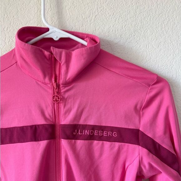 J. Lindeberg Janice Mid Layer Golf Jacket Sz XS Hot Pink Zip Front Performance - Picture 7 of 15